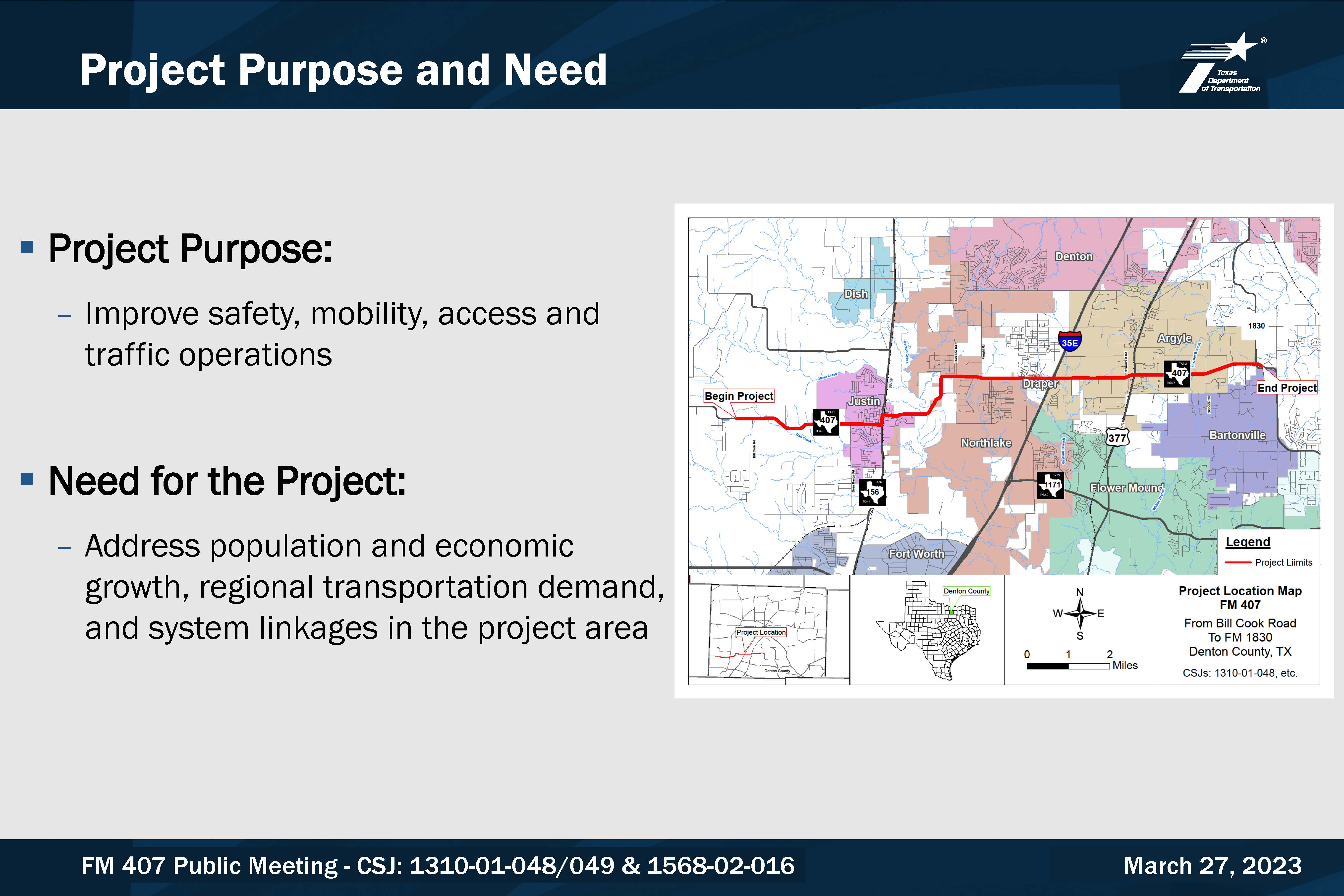 Virtual Public Meeting for FM 407 | Keep It Moving Dallas
